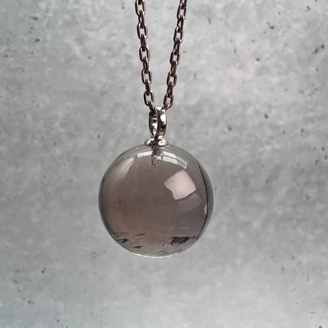 【ガウリシャンカール産】天然ヒマラヤスモーキークォーツスフィアペンダントトップ②/GauriShankar Himalayan Smoky Quartz Sphere Pendant Top