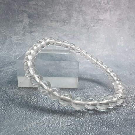 【ガネッシュヒマール産】天然ヒマラヤ水晶ブレスレット6mm内径18cm/Ganesh Himal Himalayan Quartz Bracelet