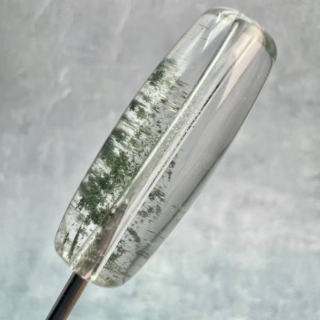 【ガネッシュヒマール産】クローライトイン天然ヒマラヤ水晶 樽型ビーズ①/Ganesh Himal Chlorite in Himalayan Quartz barrel beads