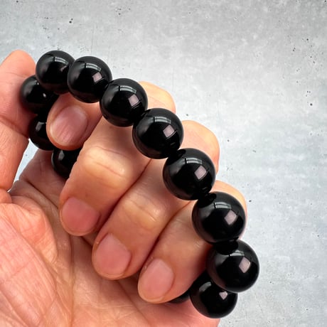 【チベット産】モリオンブレスレット内径14/Tibetan Morion  Bracelet