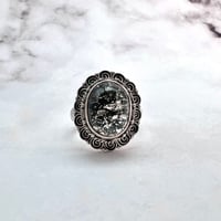 【ガネッシュヒマール産】クローライトイン天然ヒマラヤ水晶S/V925リング/Ganesh Himal Chlorite in Himalayan Quartz S/V925 Ring
