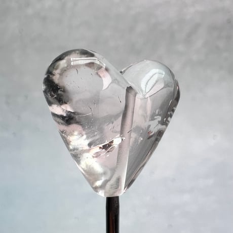 【ガネッシュヒマール産】天然ヒマラヤ水晶"手磨き加工"ハートビーズ⑤/Ganesh Himal Himalayan Quartz Heart Beads