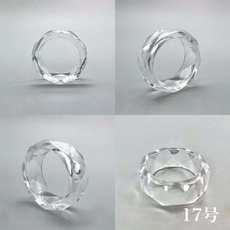【ガネッシュヒマール産】天然ヒマラヤ水晶ファセットリング(16号〜19.5号) /Ganesh Himal Himalayan Quartz Facet Ring