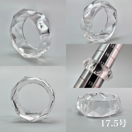 【ガネッシュヒマール産】天然ヒマラヤ水晶ファセットリング(16号〜19.5号) /Ganesh Himal Himalayan Quartz Facet Ring