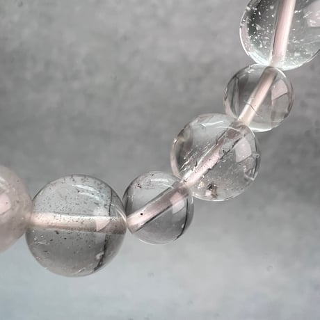 【デザインブレスレット】カイラス産×アンナプルナ産天然ヒマラヤ水晶+シルバーチャーム/Kailash×Annapurna Himalayan Quartz×Silver charm