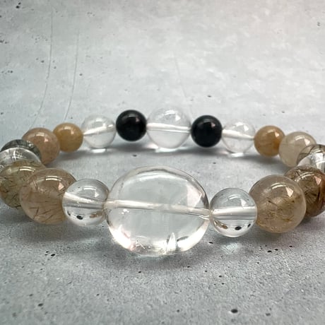 【デザインブレスレット】ガネッシュヒマール産×カイラス産天然ヒマラヤ水晶/Ganesh Himal×Kailash Himalayan Quartz