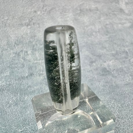 【ガネッシュヒマール産】クローライト&アクチノライトイン天然ヒマラヤ水晶 樽型ビーズ④/Ganesh Himal Chlorite&Actinorite in Quartz barrel beads