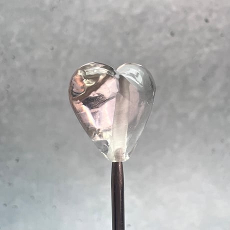 【ガネッシュヒマール産】天然ヒマラヤ水晶"手磨き加工"ハートビーズ②/Ganesh Himal Himalayan Quartz Heart Beads