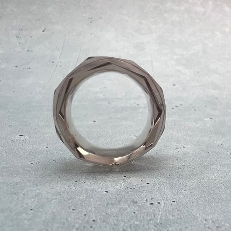 【ガウリシャンカール産】天然ヒマラヤスモーキークォーツ ファセットリング(16号)/GauriShankar Smoky Quartz Facet Ring