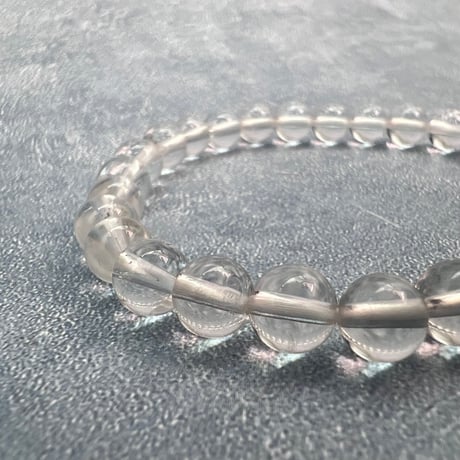 【カイラス産】"手磨き加工"天然ヒマラヤ水晶ブレスレット6mm内径15cm/Kailash Himalayan Quartz Bracelet