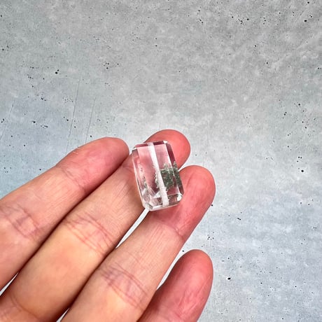 【ガネッシュヒマール産】天然ヒマラヤ水晶"手磨き加工"スクエアビーズ⑪/Ganesh Himal  Himalayan Quartz Square Beads