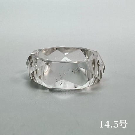 【ガネッシュヒマール産】天然ヒマラヤ水晶ファセットリング(12号〜15.5号) /Ganesh Himal Himalayan Quartz Facet Ring