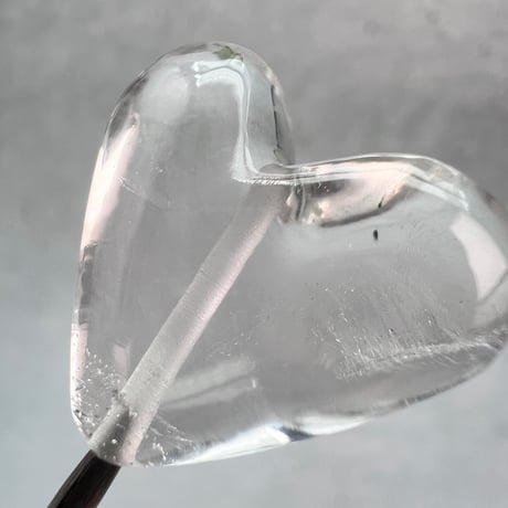 【ガネッシュヒマール産】天然ヒマラヤ水晶"手磨き加工"ハートビーズ⑥/Ganesh Himal Himalayan Quartz Heart Beads