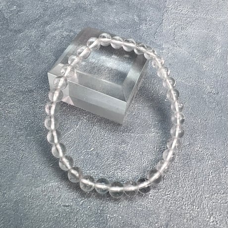 【ガネッシュヒマール産】天然ヒマラヤ水晶ブレスレット6mm内径18cm/Ganesh Himal Himalayan Quartz Bracelet