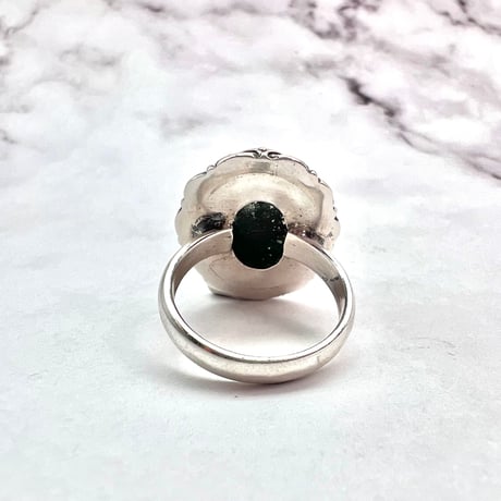 【ガネッシュヒマール産】クローライトイン天然ヒマラヤ水晶S/V925リング/Ganesh Himal Chlorite in Himalayan Quartz S/V925 Ring