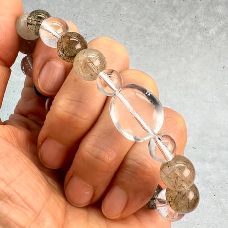 【デザインブレスレット】ガネッシュヒマール産×カイラス産天然ヒマラヤ水晶/Ganesh Himal×Kailash Himalayan Quartz
