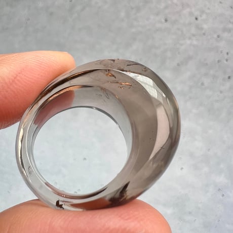 【ガウリシャンカール産】天然ヒマラヤスモーキークォーツ リング(14号)/GauriShankar Solid Smoky Quartz Ring