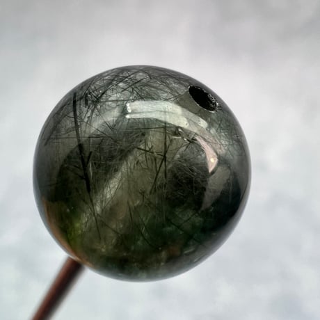 【ガネッシュヒマール産】クローライト&アクチノライトイン天然ヒマラヤ水晶ビーズ④/Ganesh Himal Chlorite&Actinorite in Himalayan Quartz beads