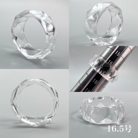 【ガネッシュヒマール産】天然ヒマラヤ水晶ファセットリング(16号〜19.5号) /Ganesh Himal Himalayan Quartz Facet Ring