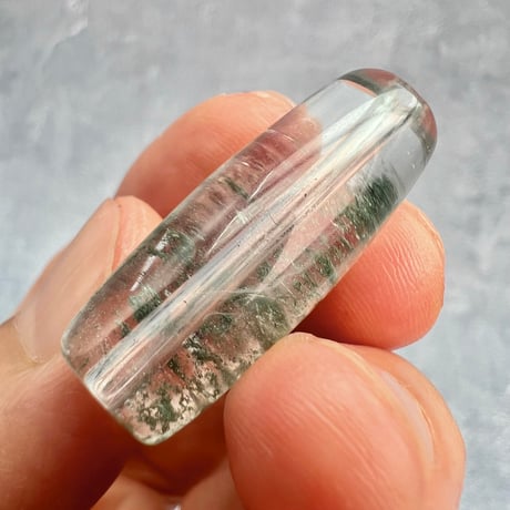 【ガネッシュヒマール産】クローライトイン天然ヒマラヤ水晶 樽型ビーズ①/Ganesh Himal Chlorite in Himalayan Quartz barrel beads