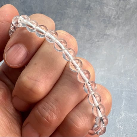 【ガネッシュヒマール産】天然ヒマラヤ水晶ブレスレット6mm内径15cm/Ganesh Himal Himalayan Quartz Bracelet