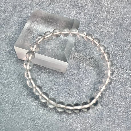 【カイラス産】"手磨き加工"天然ヒマラヤ水晶ブレスレット6mm内径15cm/Kailash Himalayan Quartz Bracelet