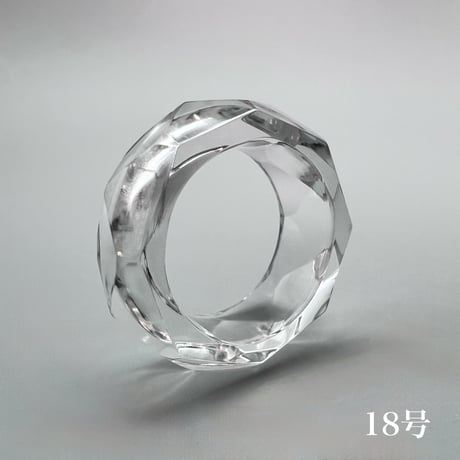 【ガネッシュヒマール産】天然ヒマラヤ水晶ファセットリング(16号〜19.5号) /Ganesh Himal Himalayan Quartz Facet Ring