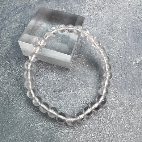 【ガネッシュヒマール産】天然ヒマラヤ水晶ブレスレット6mm内径16cm/Ganesh Himal Himalayan Quartz