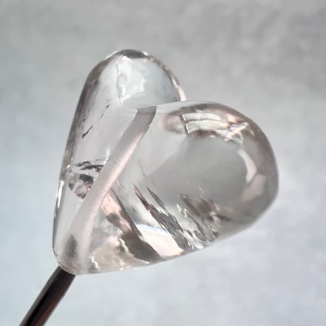 【ガネッシュヒマール産】天然ヒマラヤ水晶"手磨き加工"ハートビーズ⑤/Ganesh Himal Himalayan Quartz Heart Beads