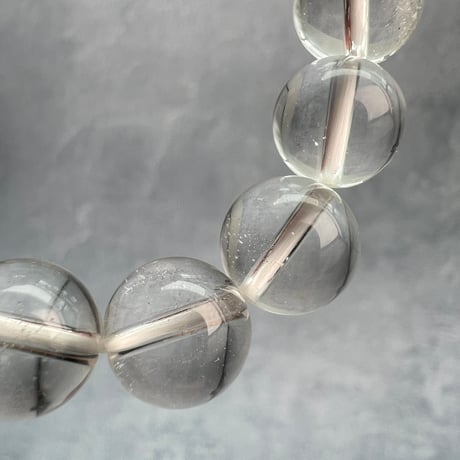 【デザインブレスレット】ガネッシュヒマール産ヒマラヤ水晶"イコサヘドロン" 内径14cm/GaneshHimal"Icosahedron"Design Bracelet
