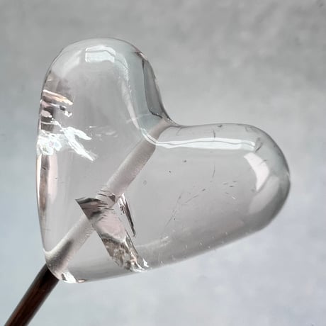 【ガネッシュヒマール産】天然ヒマラヤ水晶"手磨き加工"ハートビーズ⑤/Ganesh Himal Himalayan Quartz Heart Beads