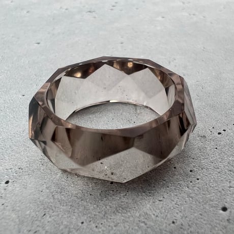 【ガウリシャンカール産】天然ヒマラヤスモーキークォーツ ファセットリング(16号)/GauriShankar Smoky Quartz Facet Ring