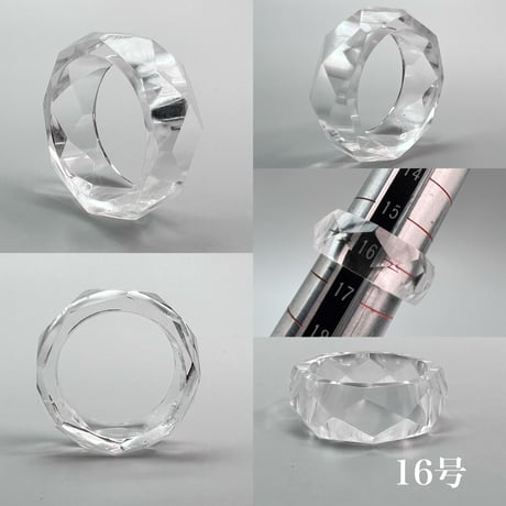 【ガネッシュヒマール産】天然ヒマラヤ水晶ファセットリング(16号〜19.5号) /Ganesh Himal Himalayan Quartz Facet Ring