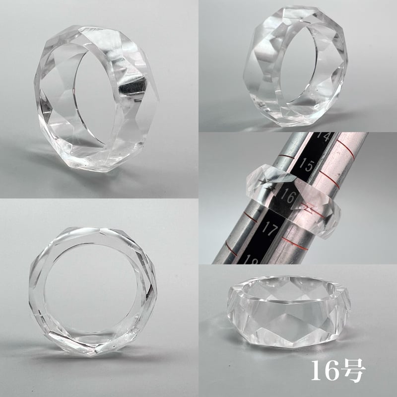 ガネッシュヒマール産】天然ヒマラヤ水晶ファセットリング(16号〜19.5