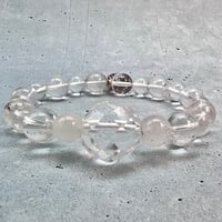 【デザインブレスレット】カイラス産×アンナプルナ産天然ヒマラヤ水晶+シルバーチャーム/Kailash×Annapurna Himalayan Quartz×Silver charm