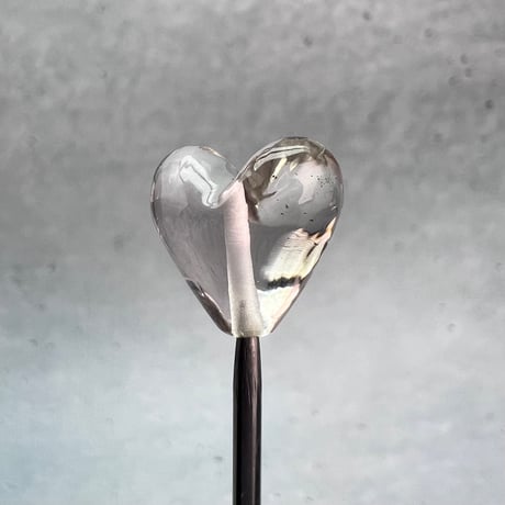 【ガネッシュヒマール産】天然ヒマラヤ水晶"手磨き加工"ハートビーズ①/Ganesh Himal Himalayan Quartz Heart Beads