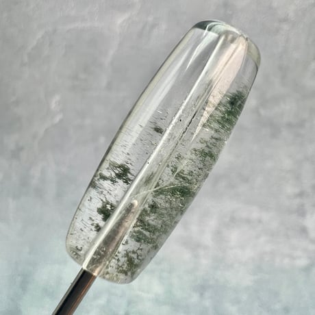 【ガネッシュヒマール産】クローライトイン天然ヒマラヤ水晶 樽型ビーズ①/Ganesh Himal Chlorite in Himalayan Quartz barrel beads