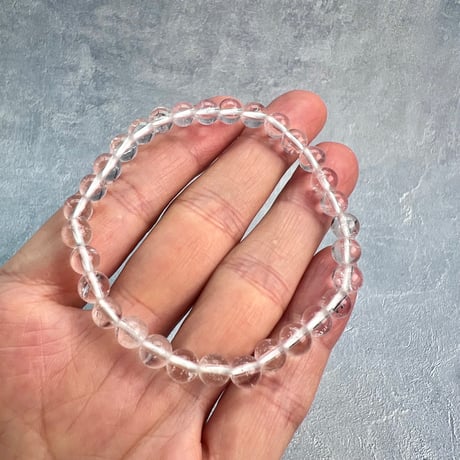 【ガネッシュヒマール産】天然ヒマラヤ水晶ブレスレット6mm内径17cm/Ganesh Himal Himalayan Quartz Bracelet