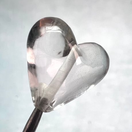 【ガネッシュヒマール産】天然ヒマラヤ水晶"手磨き加工"ハートビーズ②/Ganesh Himal Himalayan Quartz Heart Beads
