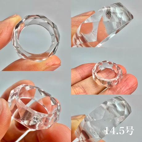 【ガネッシュヒマール産】天然ヒマラヤ水晶ファセットリング(12号〜15.5号) /Ganesh Himal Himalayan Quartz Facet Ring