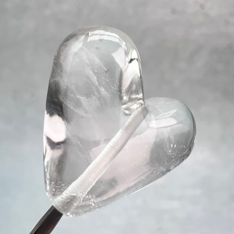 【ガネッシュヒマール産】天然ヒマラヤ水晶"手磨き加工"ハートビーズ⑥/Ganesh Himal Himalayan Quartz Heart Beads