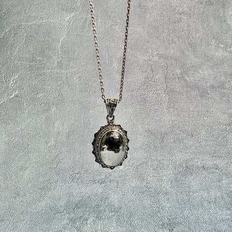 【ガネッシュヒマール産】バイトタイト&クローライトイン天然ヒマラヤ水晶シルバー925ペンダントトップ/Ganesh Himal Botite&Chlorite in Pendant Top