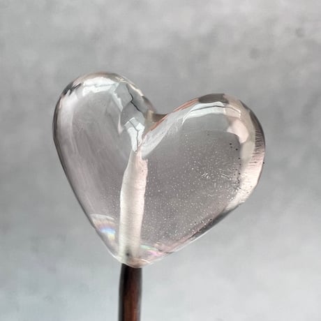 【ガネッシュヒマール産】天然ヒマラヤ水晶"手磨き加工"ハートビーズ②/Ganesh Himal Himalayan Quartz Heart Beads