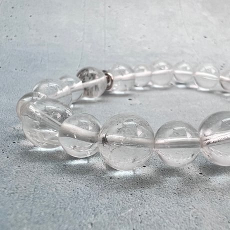 【デザインブレスレット】カイラス産×アンナプルナ産天然ヒマラヤ水晶+シルバーチャーム/Kailash×Annapurna Himalayan Quartz×Silver charm