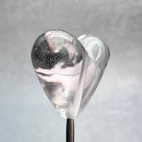 【ガネッシュヒマール産】天然ヒマラヤ水晶"手磨き加工"ハートビーズ⑥/Ganesh Himal Himalayan Quartz Heart Beads