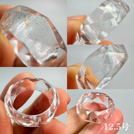 【ガネッシュヒマール産】天然ヒマラヤ水晶ファセットリング(12号〜15.5号) /Ganesh Himal Himalayan Quartz Facet Ring