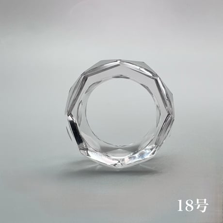 【ガネッシュヒマール産】天然ヒマラヤ水晶ファセットリング(16号〜19.5号) /Ganesh Himal Himalayan Quartz Facet Ring