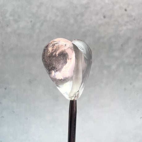 【ガネッシュヒマール産】天然ヒマラヤ水晶"手磨き加工"ハートビーズ②/Ganesh Himal Himalayan Quartz Heart Beads