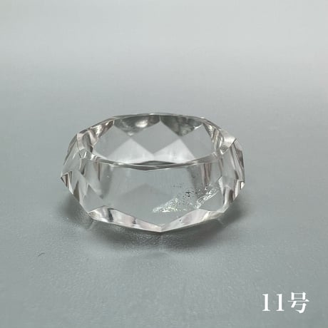 【ガネッシュヒマール産】天然ヒマラヤ水晶ファセットリング(10号,10.5号,11号,11.5号) /Ganesh Himal Himalayan Quartz Facet Ring