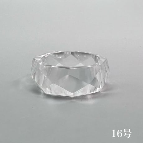 【ガネッシュヒマール産】天然ヒマラヤ水晶ファセットリング(16号〜19.5号) /Ganesh Himal Himalayan Quartz Facet Ring
